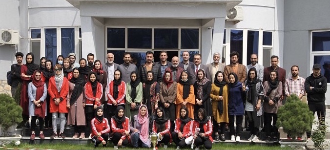 Afghanistan National Olympic Committee honored the organizing committee of the 10th round of the national women’s basketball competitions and the champion team of the competitions